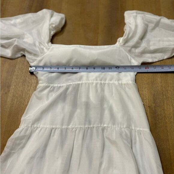 Alice + Olivia‎ Silk-Blend Voile Babydoll Dress Long Sleeve  Small - Picture 7 of 14